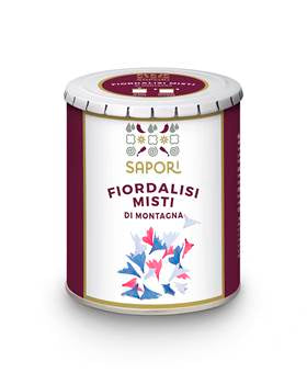 Confezione di Fiordalisi misti di montagna per decorazione con petali colorati.
