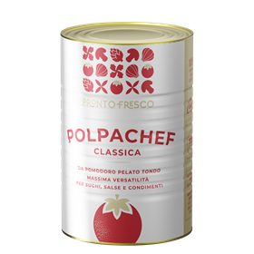 Polpa Chef Classica 4050 gr is a creamy tomato product for pizzas, bruschette, and delicious sauces.