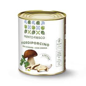 Crema pronta fior di porcino e porcini in canna da 800 gr, preparata con porcini e piante aromatiche.