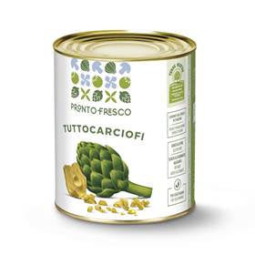 Crema pronta di Carciofi 1 kg in can, made with fresh artichokes and herbs, ready to use for cooking.