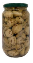 Funghi Champignon Grigliati in Olio - 1 kg jar of grilled whole champignon mushrooms in sunflower oil.