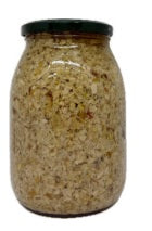 Jar of Paté di Funghi Porcini in olio, a delicious blend of porcini mushrooms and sunflower oil.