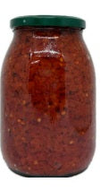 Paté di Peperoncino in Olio di semi di Girasole jar, 1 kg, showcasing rich red pepper paste.