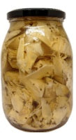 Carciofi Tagliati in Olio di semi di Girasole 3 kg jar with sliced artichokes in sunflower oil.