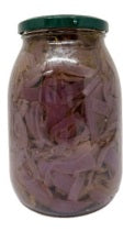 Cipolla rossa di Tropea IGP a filetti in olio di girasole 1 kg in glass jar.