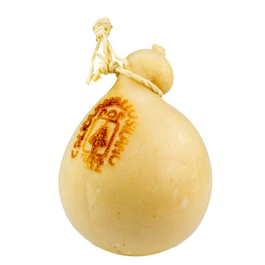 Caciocavallo Calabrese Sila DOP semistagionato cheese wheel with branding, weighing approximately 2 kg.