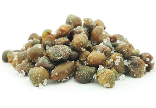 Capperi Piccoli al sale 1 kg, salinated capers with salt, ideal for Mediterranean dishes.