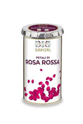 Petali di Rosa Rossa essiccati in confezione da 10 gr. per decorare tè e infusi.