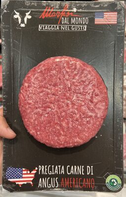 Hamburger bovino adulto Usa confezione di carne di Angus americano, succoso e tenero, per hamburger di alta qualità.