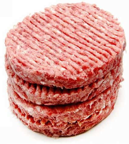 Hamburger 300 gr. di Scottona Charolaise 16 mesi impilate, carne chiara, tenera e saporita, peso singolo pezzo 0,3 kg, 8 pezzi per confezione