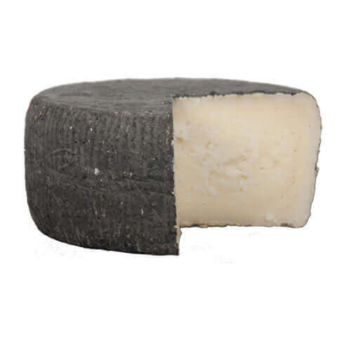 Formaggio Affinato in Cenere di Ulivo - Artemide, 2 kg, formaggio stagionato in cenere d'ulivo.