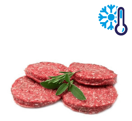 Big Hamburger di Vitello Podolico fresh beef patties with herbs, 200 grams each, vacuum-sealed.