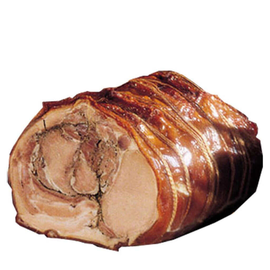 Porchetta Artigianale di Ariccia - trancio 4 kg c.a., croccantezza unica e carne tenera, specialità italiana.