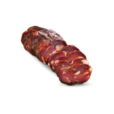 Soppressata Grecanica Calabrese, traditional Calabrian cured meat, sliced servings displayed.