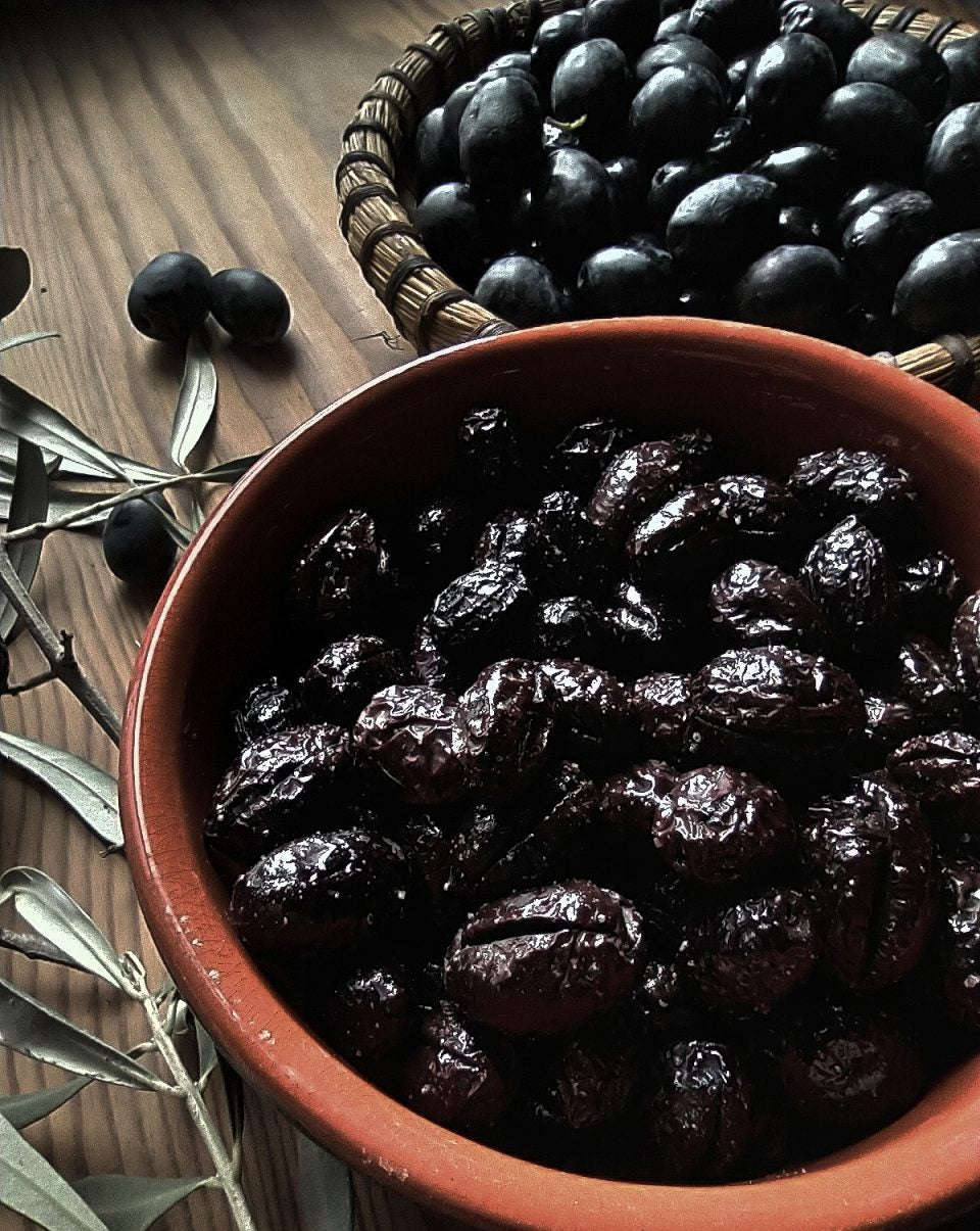 Olive Nere Secche Infornate e Condite Busta 3 kg